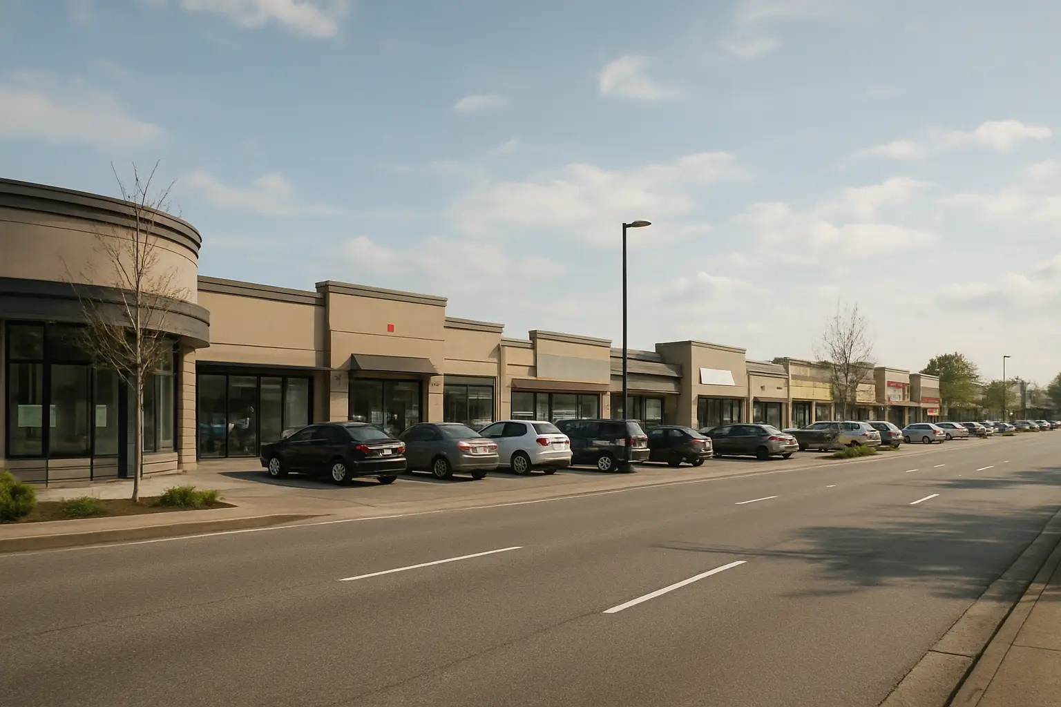 Newton Surrey commercial strip along 72nd Avenue and King George Boulevard showing local storefronts and active small business community