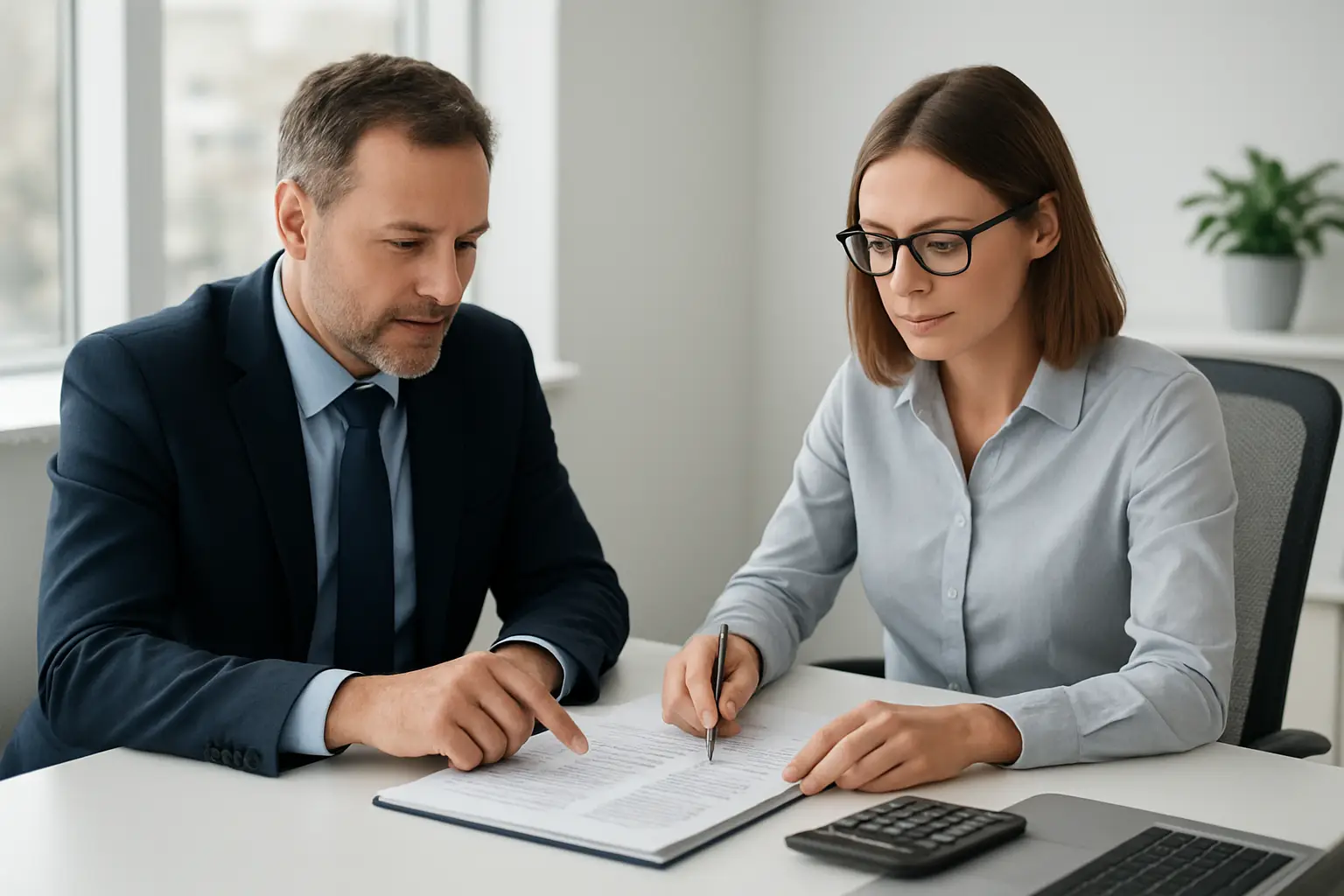 Business owner meeting with an accountant in Surrey to review financial options