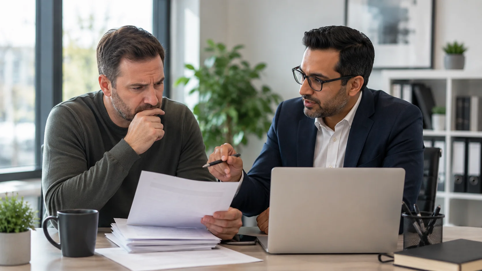Business owner reviewing a CRA letter with accounting support in Surrey BC