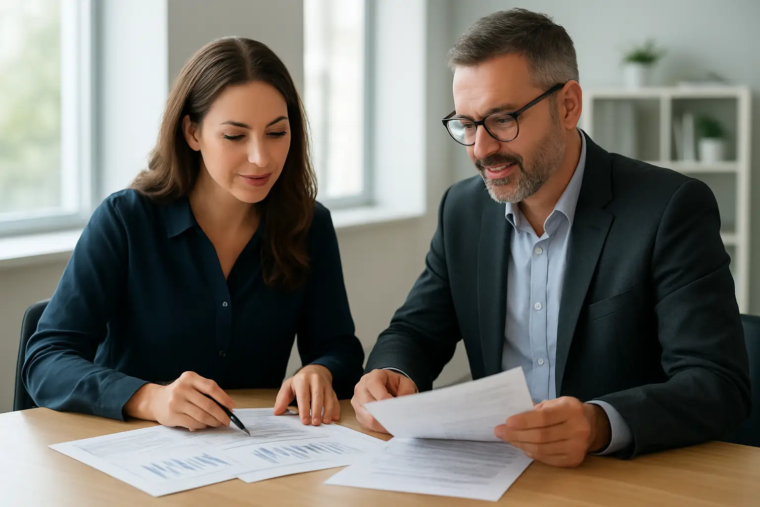 Surrey business owner reviewing integrated accounting and tax planning records with an advisor