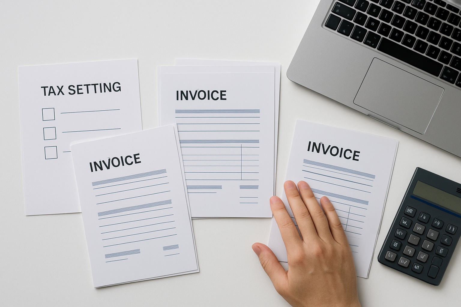 BC business owner reviewing supplier invoices with a provincial tax checklist