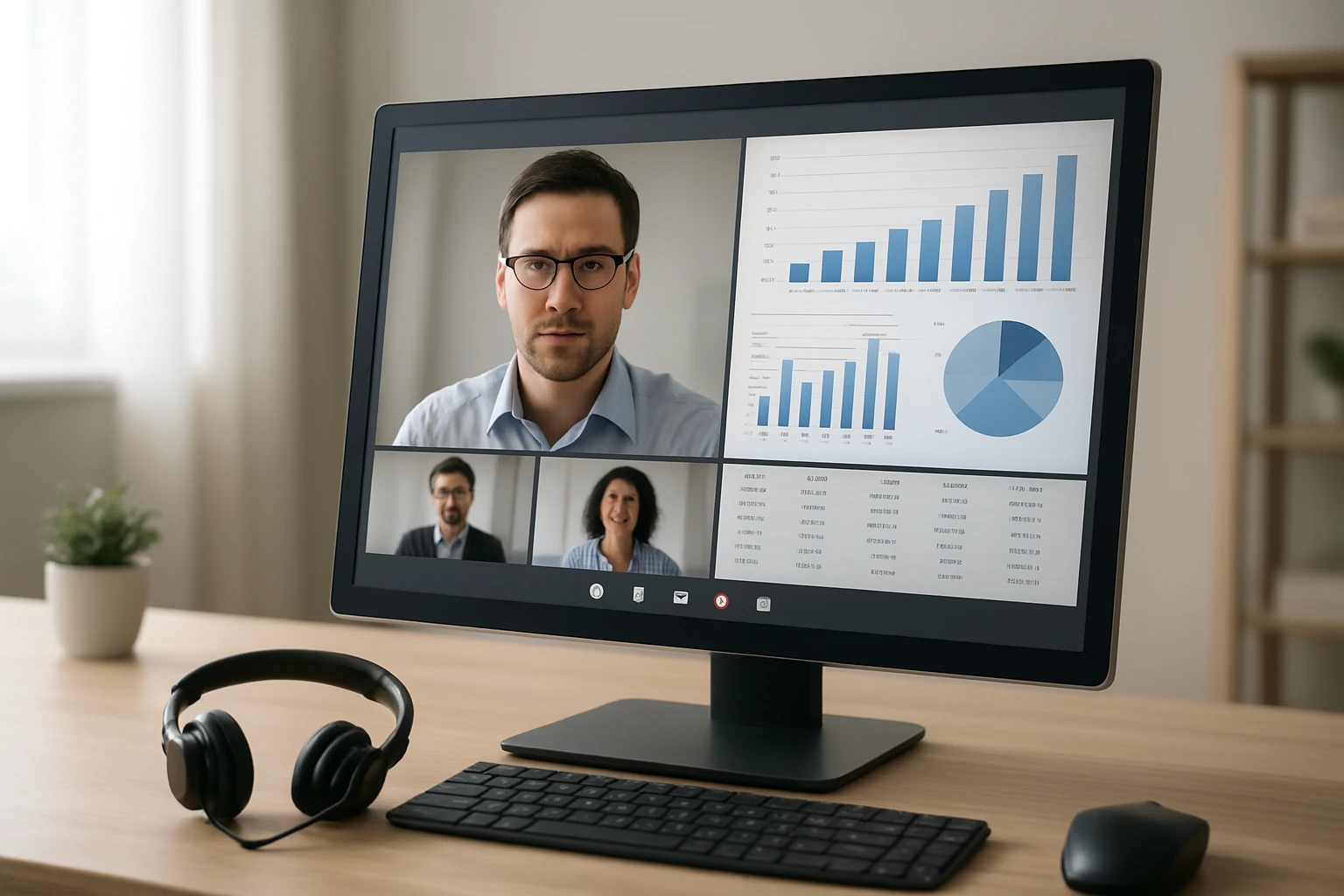 Accountant on a video call with a Burnaby client