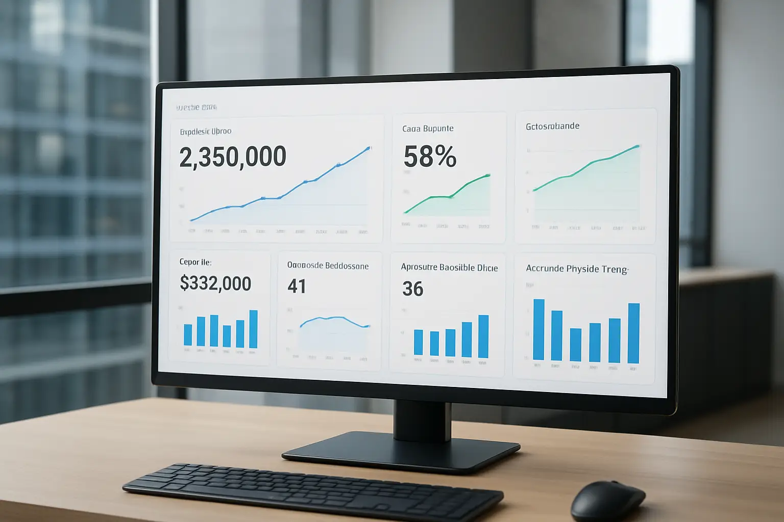 KPI dashboard showing revenue margins cash flow accounts receivable and business performance trends