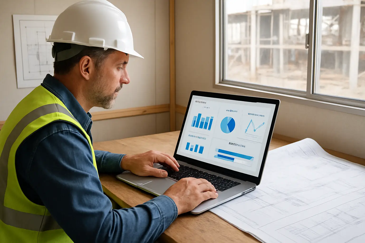 Construction job costing report showing labour materials subcontractors equipment and project margin