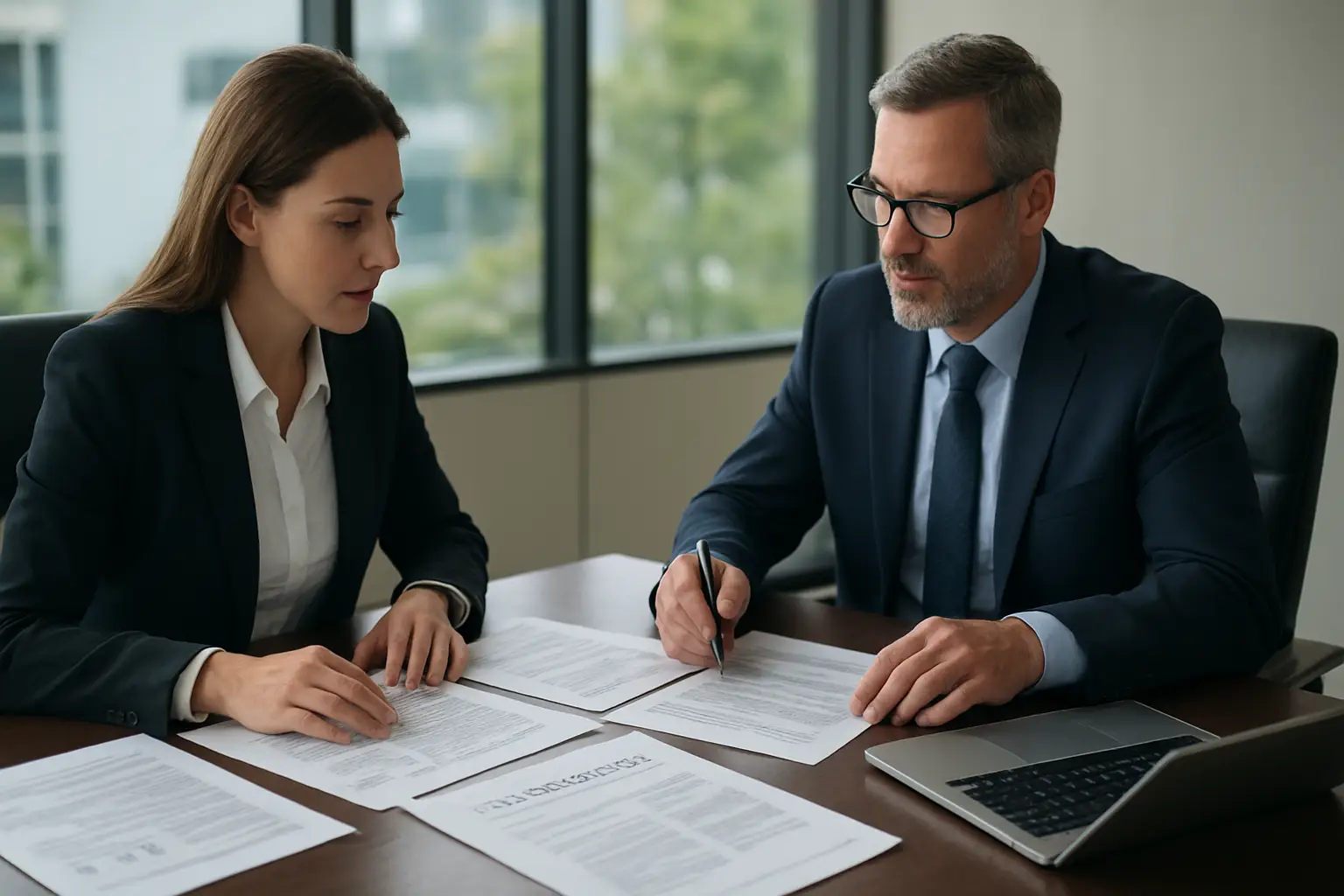 Business owner reviewing corporate tax filing documents with an accountant in Surrey BC
