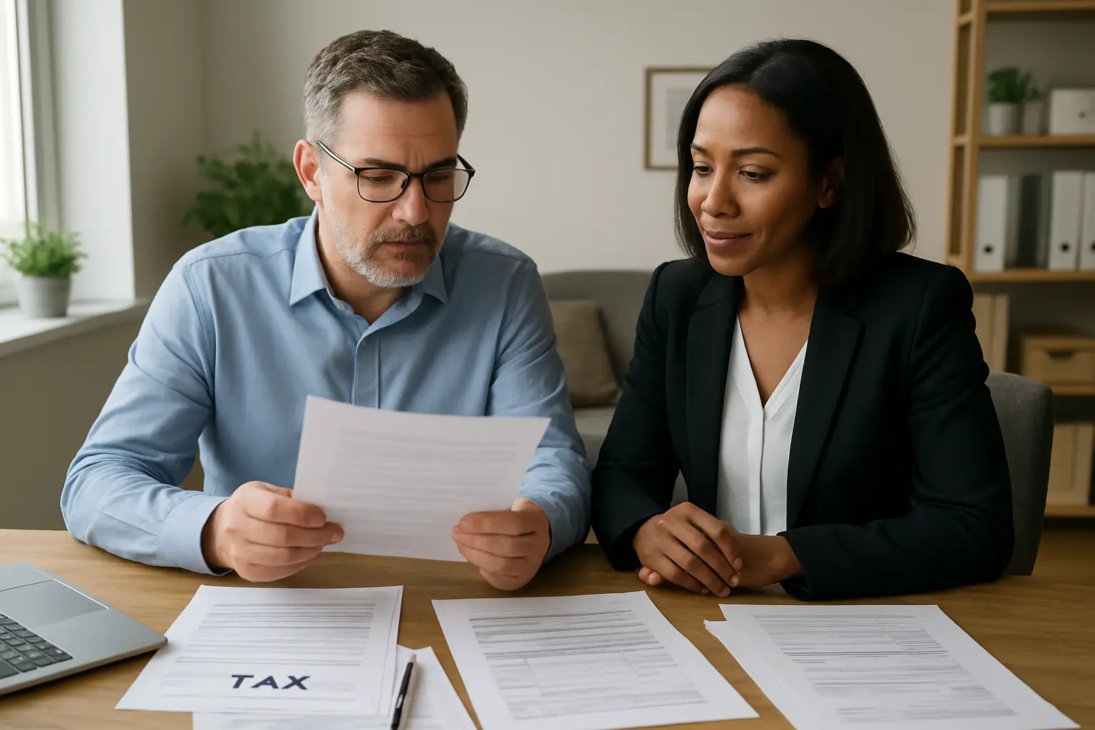 Surrey taxpayer reviewing a CRA audit letter with a professional tax representative