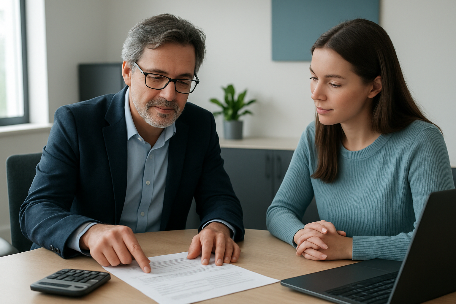 Small business owner and accountant discussing a GST/HST return correction