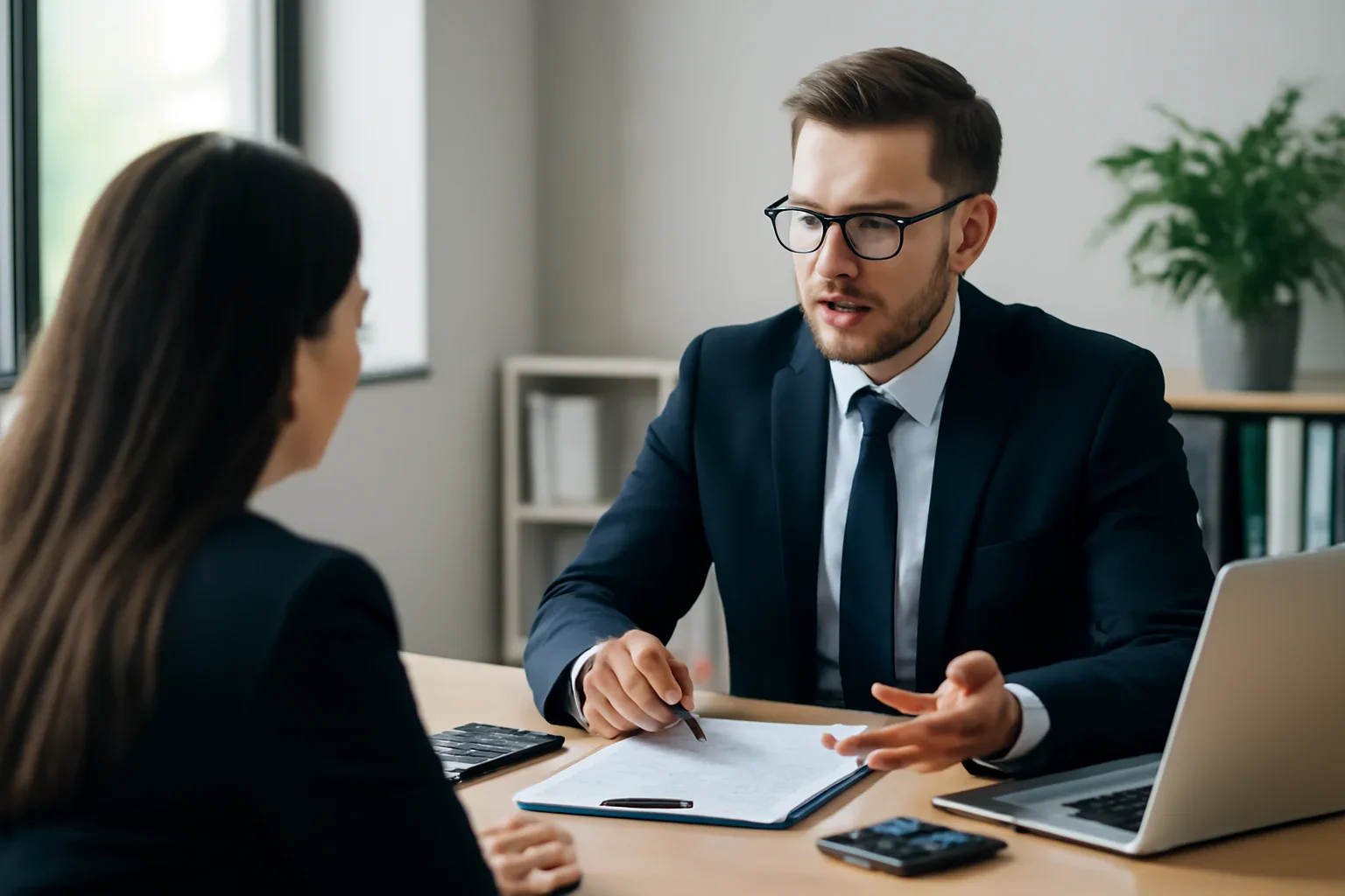 Business owner in a productive consultation with a trusted corporate accountant in Surrey