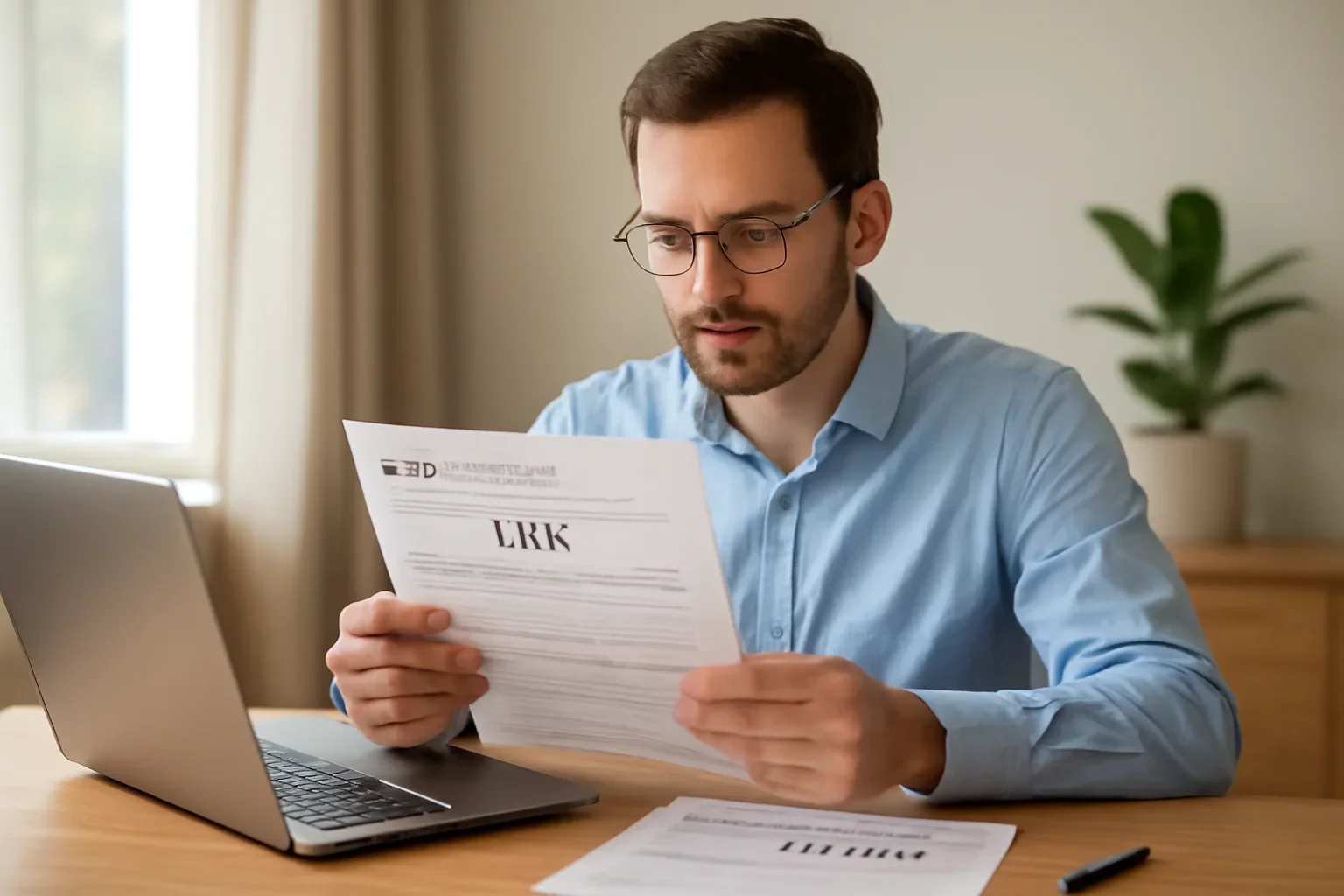 How to Pay Taxes in Canada concept with a Canadian taxpayer reviewing documents and refund or tax records