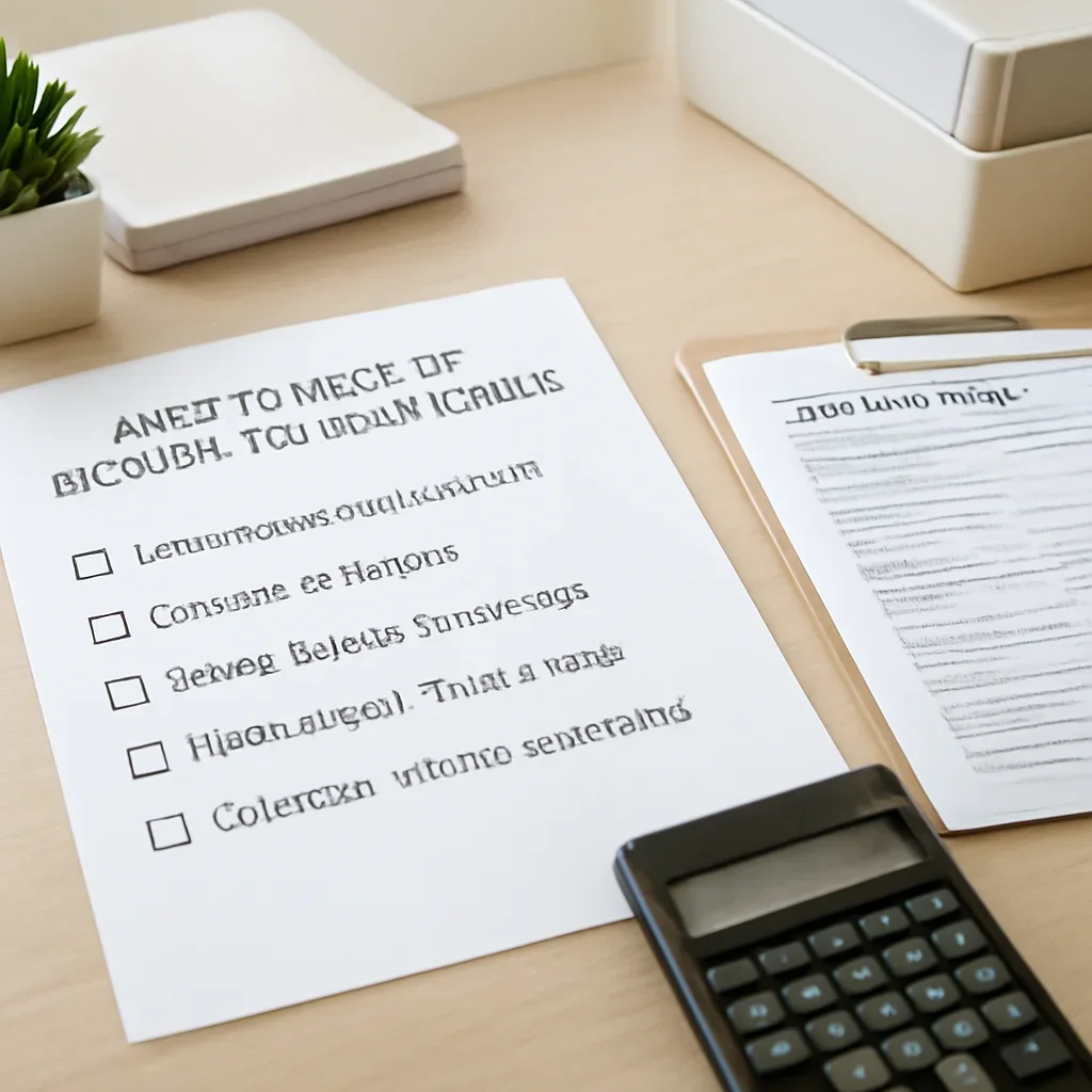 Checklist and financial paperwork for how to reduce income tax in canada in a clean desk setting