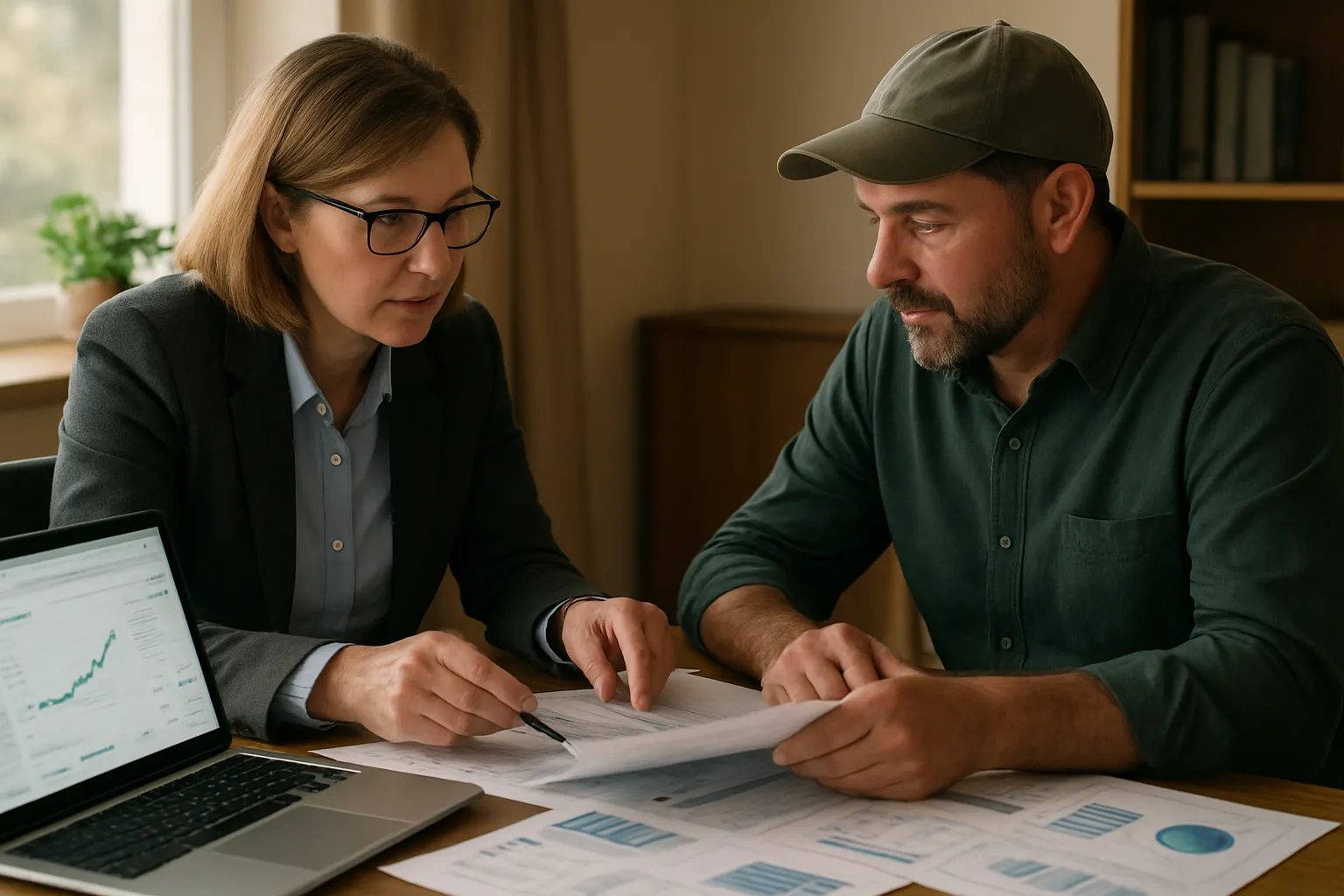 Langley BC business owner or farm operator in a free accounting consultation with Phoenix Knight Financial Services reviewing tax planning and farm succession options