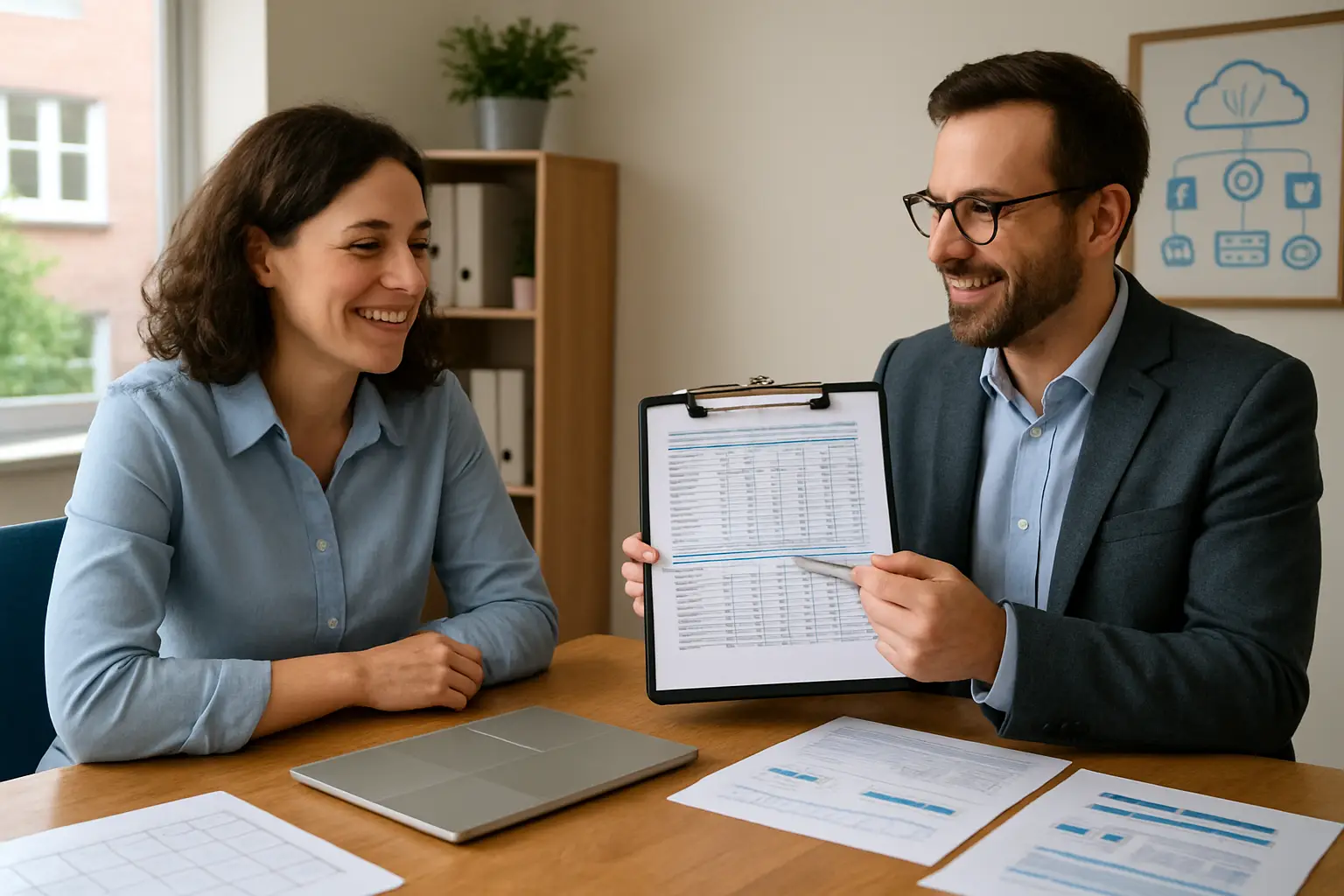 Surrey business owner booking outsourced bookkeeping services with Phoenix Knight Financial Services