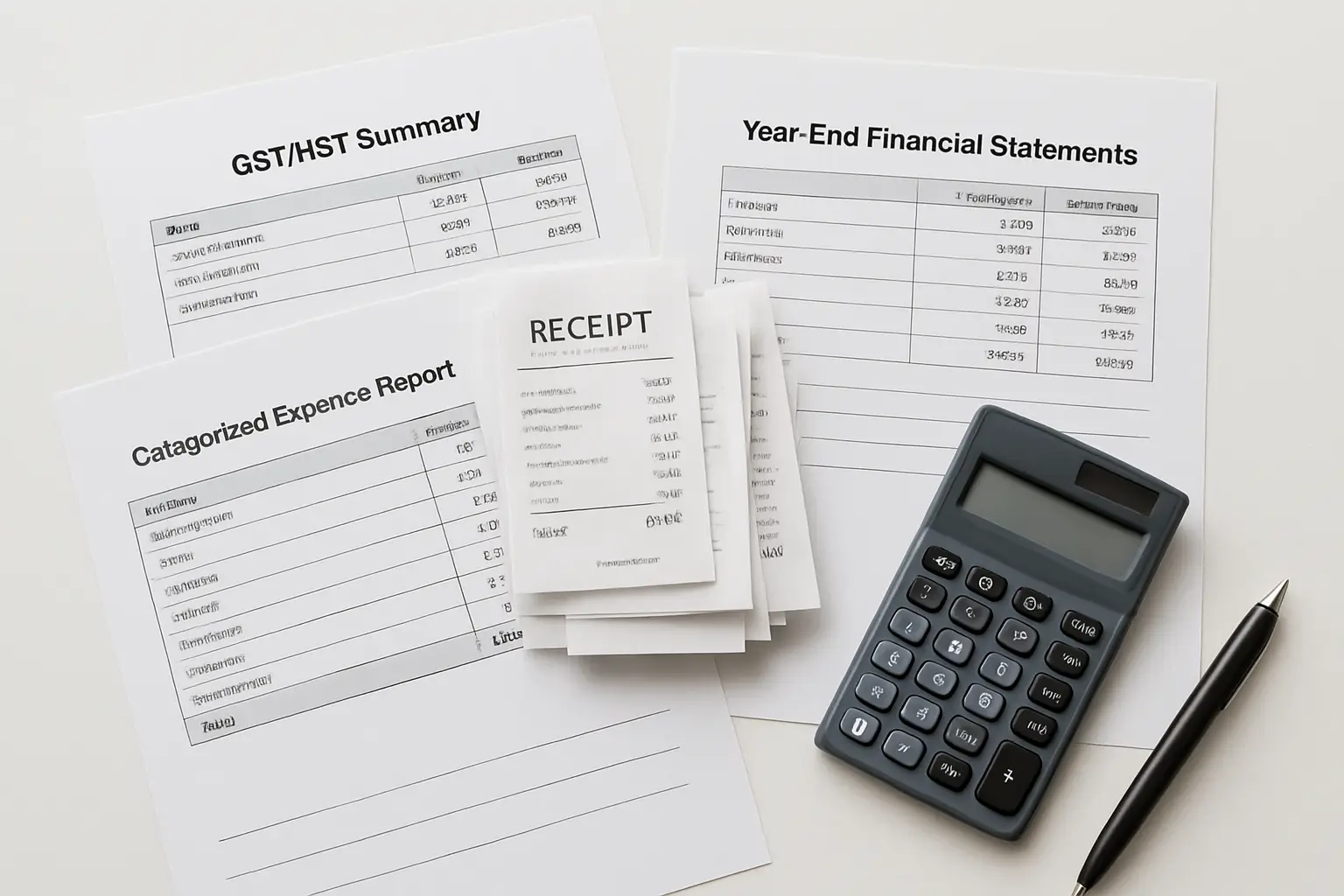 Tax-ready outsourced bookkeeping records with GST summaries receipts and year-end financial reports