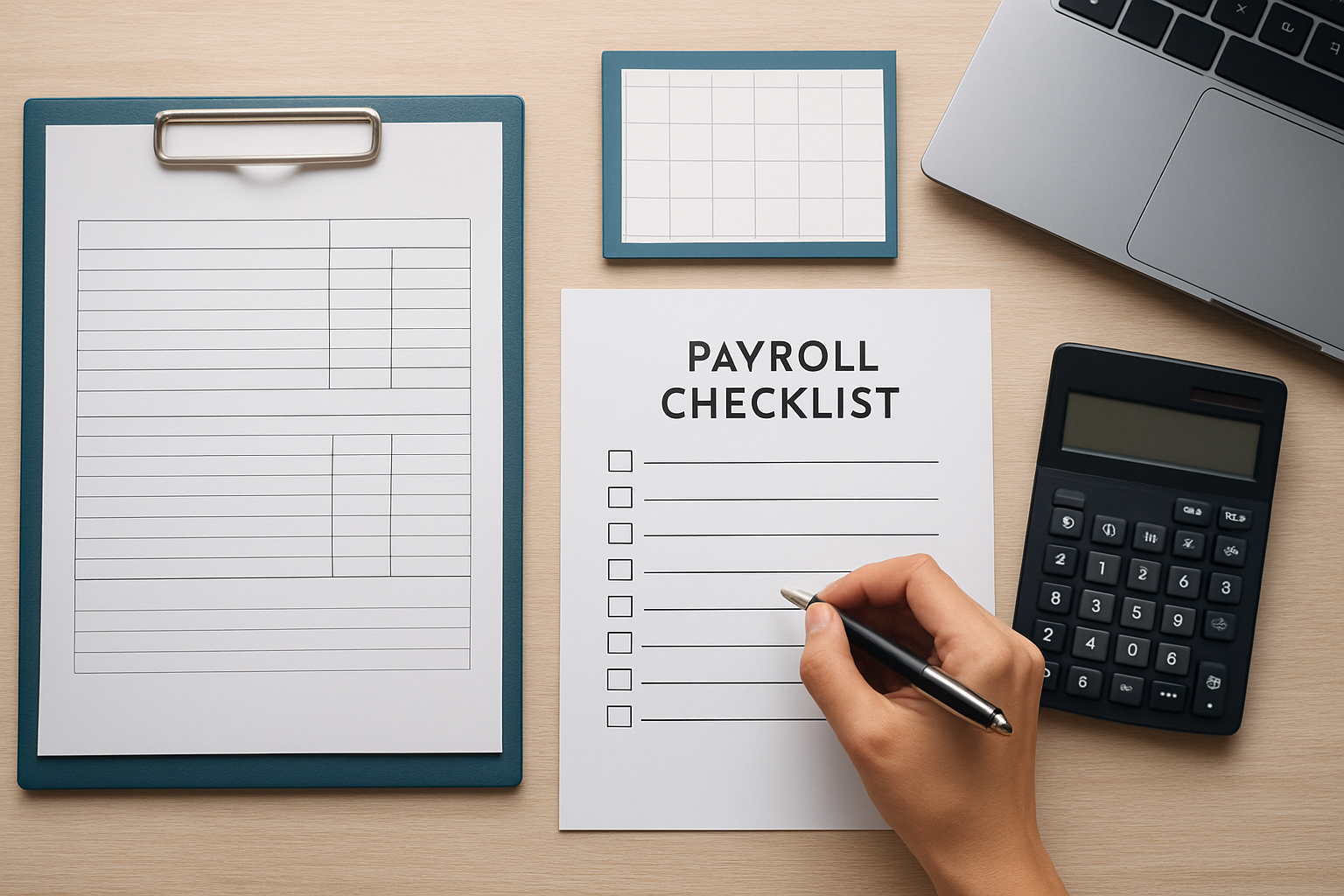 Payroll specialist checking Canadian employee deductions and a calendar before the CRA payment deadline