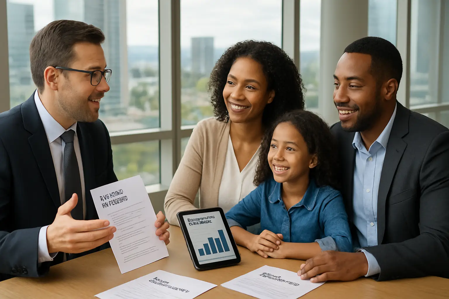 Surrey family discussing financial and tax planning with a Phoenix Knight professional