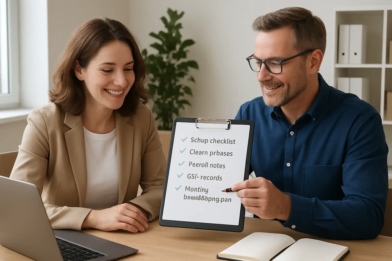 Surrey business owner booking a Sage 50 accounting consultation for setup cleanup payroll and bookkeeping support