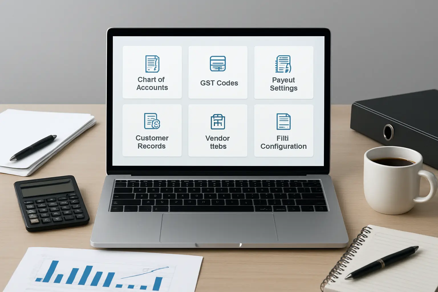 Sage 50 setup with chart of accounts GST codes payroll settings and customer records for a Surrey business