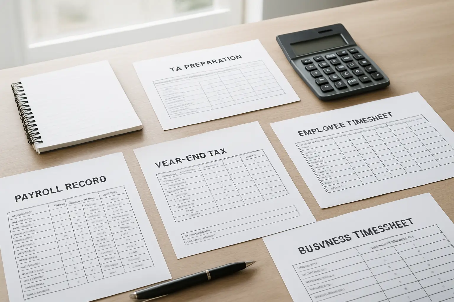 Payroll processing and year-end tax preparation records for a Surrey small business