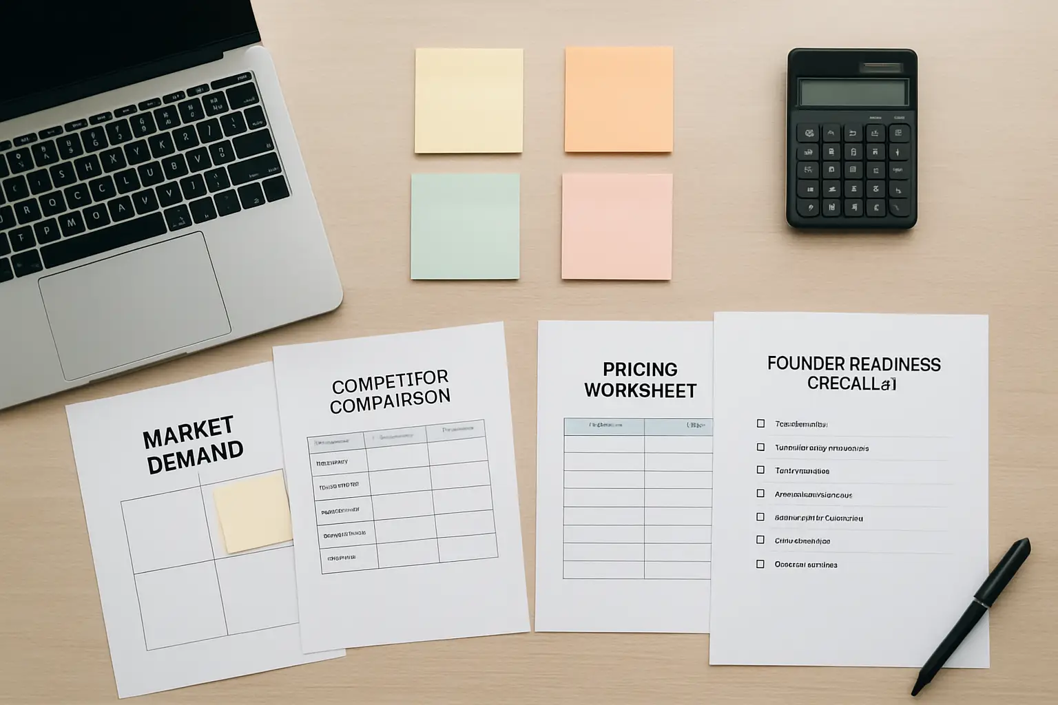 Startup idea validation with market demand pricing competitors and founder readiness notes for a Surrey business
