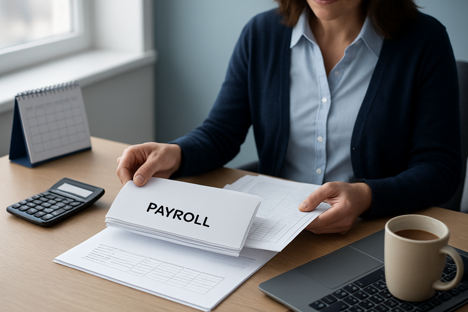 Employer preparing year end Canadian payroll paperwork and 2027 calendar
