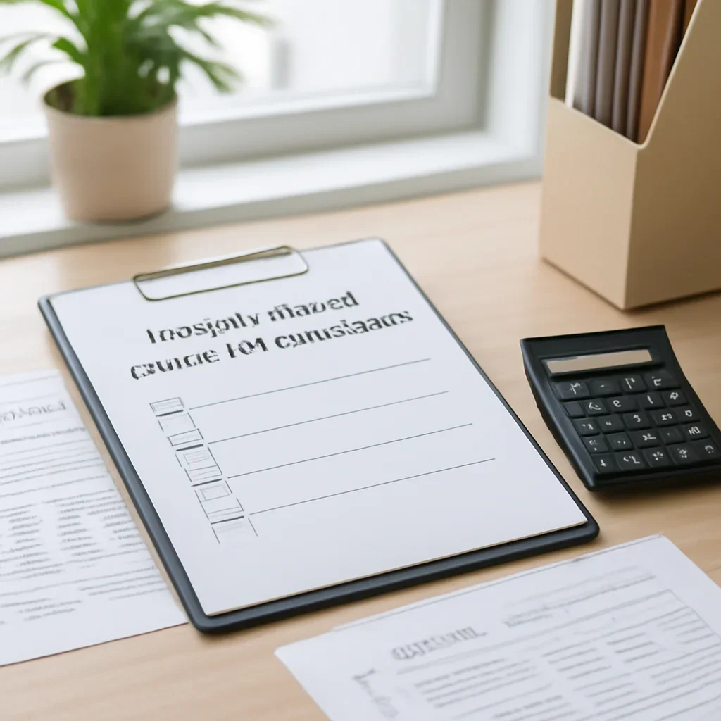 Checklist and financial paperwork for tax-efficient salary vs. dividends for bc business owners in a clean desk setting