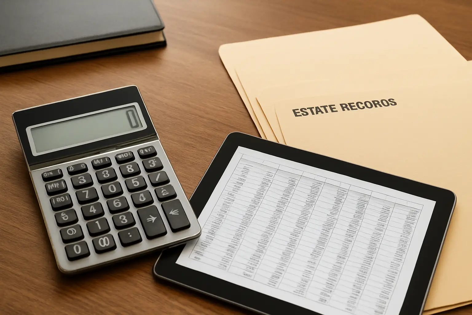 Accountant calculating BC probate fees and Tax Estate Planning records