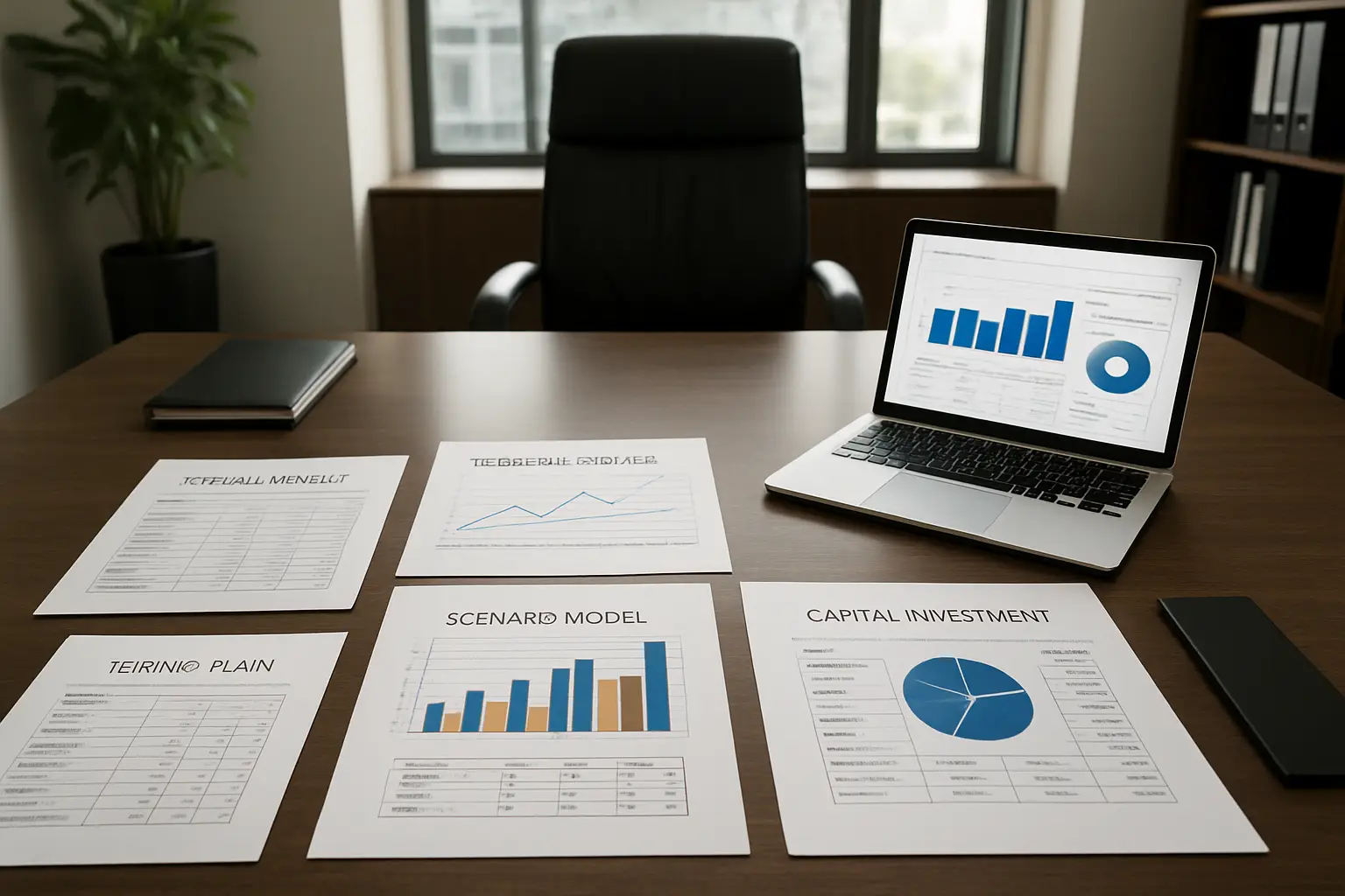 Virtual CFO strategic financial plan with annual budget three-year forecast and scenario model for a Surrey business