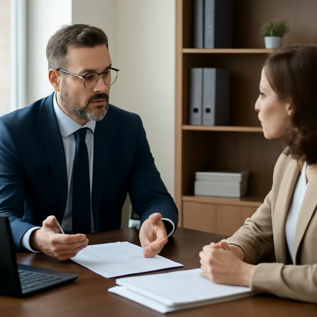 Phoenix Knight tax professional reviewing corporate accounting checklists with an organized business owner
