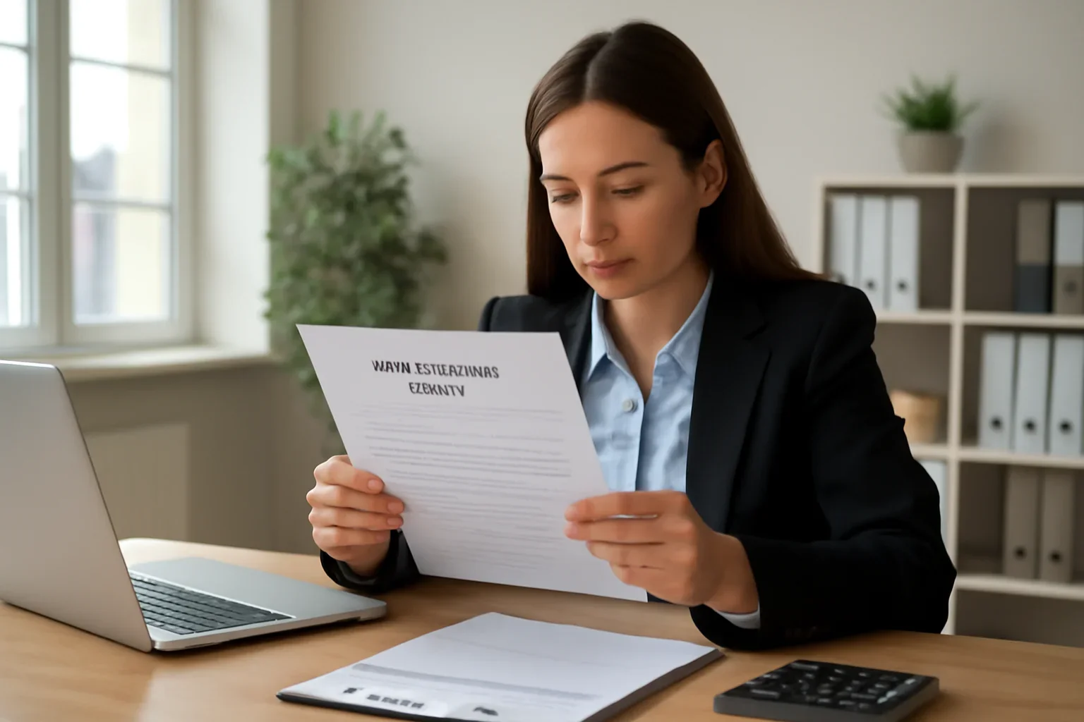 Professional financial advisor carefully breaking down a complex Canada Revenue Agency notice document layout for a small business owner